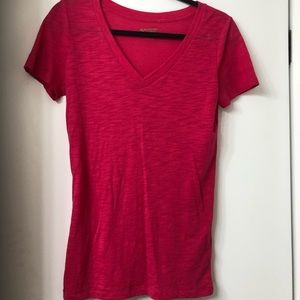 Bright pink v neck shirt